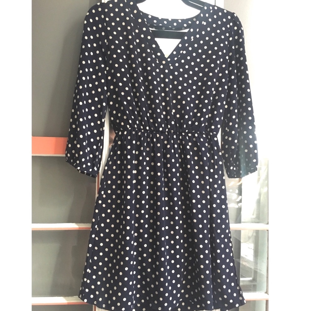 Modcloth Navy Polka Dot Dress